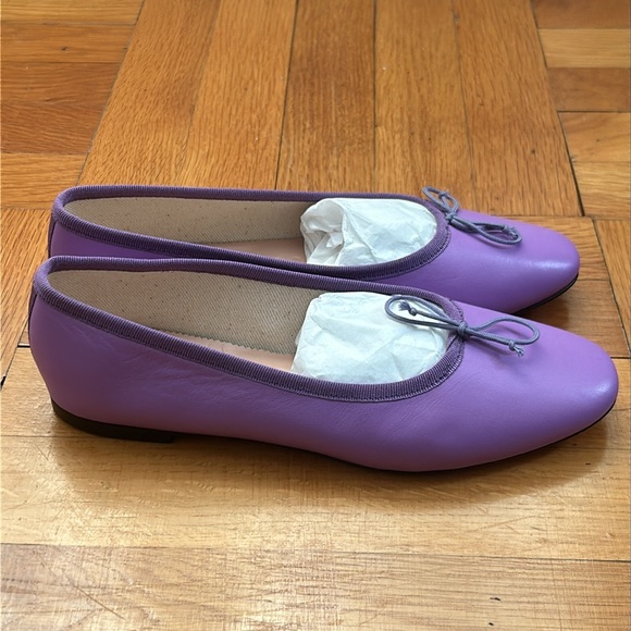 New Jcrew Zoe muted orchid/purple leather ballet flats - Picture 2 of 12